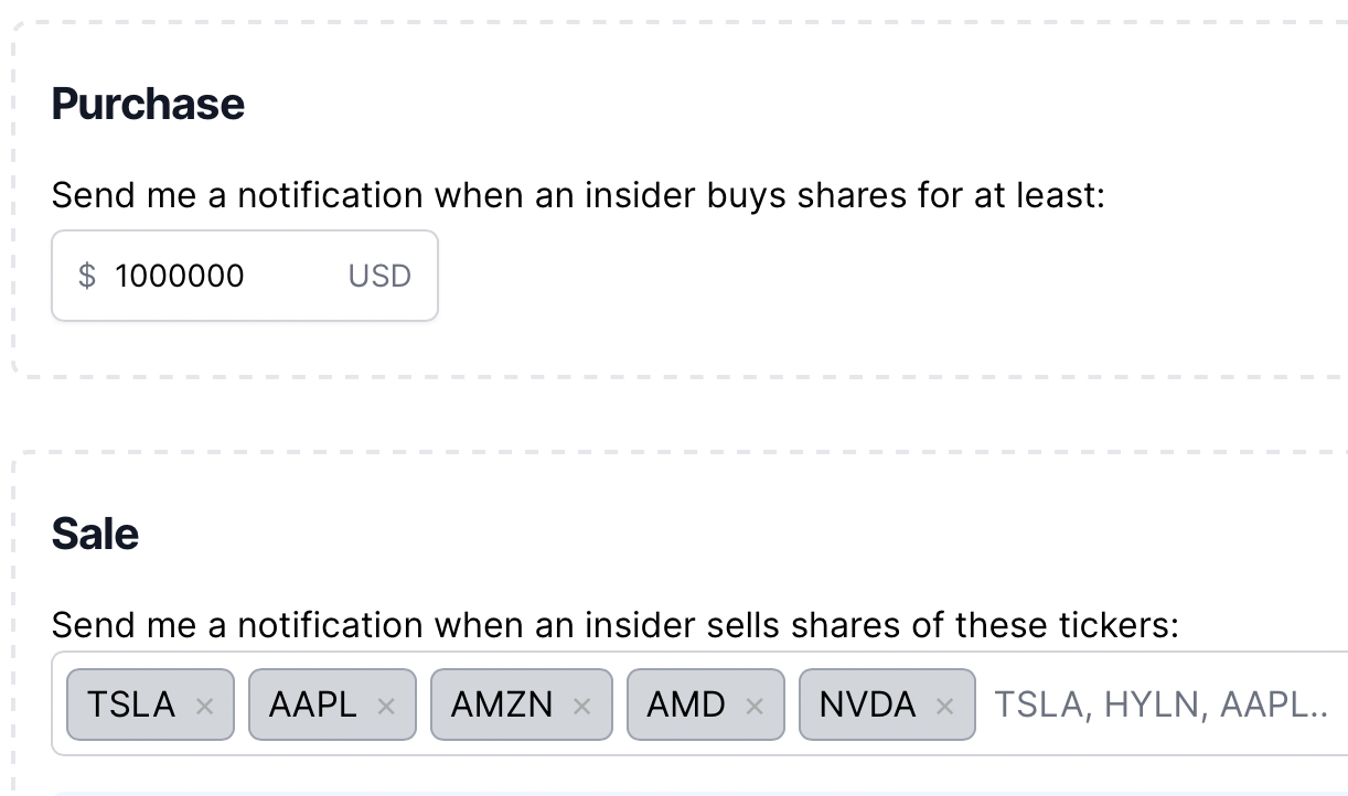 Insider Buy Stock: Sign up & Set Your Criteria